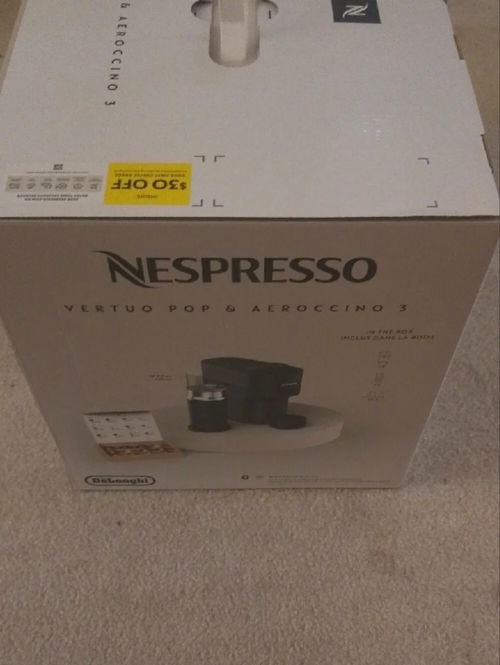 Nwt Nespresso Vertuo Pop & Aeroccino 3 Coffee Maker - Black
